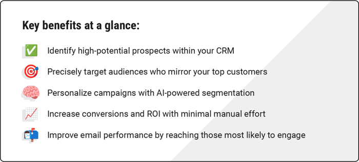 Key benefits for lookalike lists